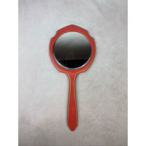 Vintage 1940s-1950s Handheld Mirror Vanity Red Lucite Mod MCM Pinup READ